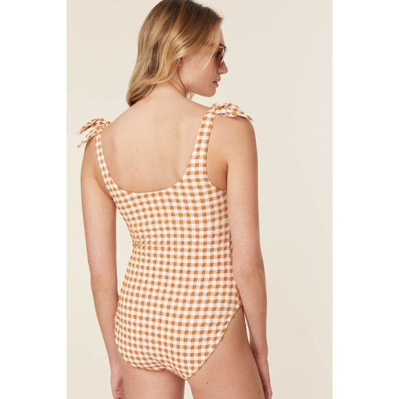 Andie Swim The Mandalay One Piece Women's Size XS Gingham Sparrow Seersucker NWT - Picture 5 of 16